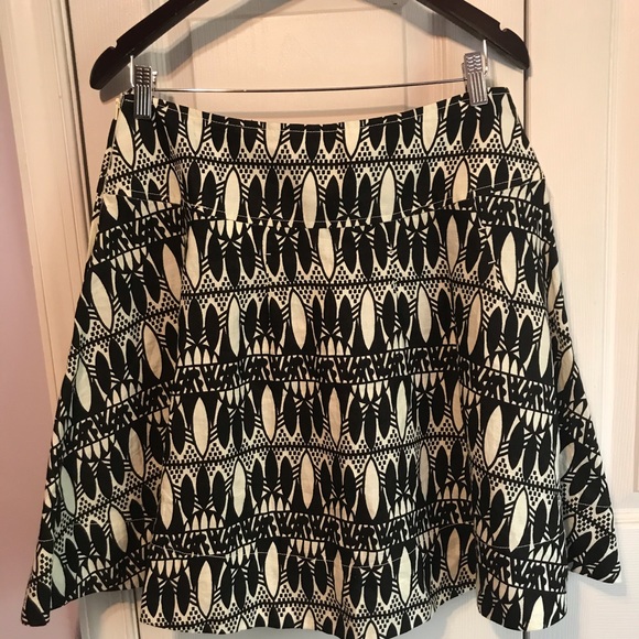 H&M Flare Mini Skirt Size 10 Linen Black White - Picture 4 of 6